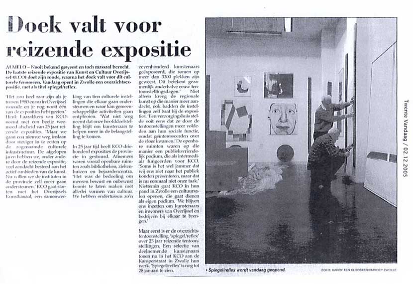 2005 Doek valt voor reizende expositie 2-12-05 Twentse courant
